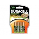 Accus HR3 Active Charge DURACELL - Blister de 4 - Ni-Mh - 800 mAh