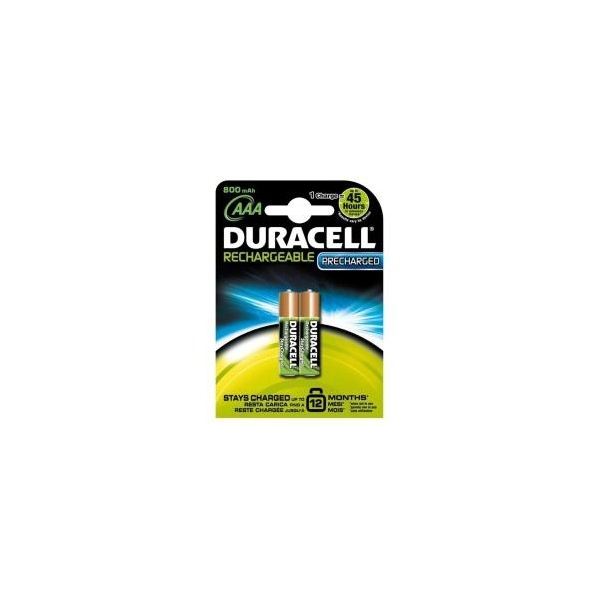 Accus HR3 Precharged DURACELL - Blister de 2 - Ni-Mh - 800 mAh