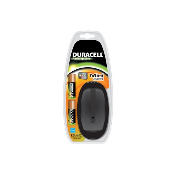 Chargeur CEF20 DURACELL - Mini Color - 2 piles AA 1700 mAh incluses