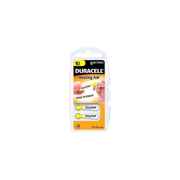 Piles auditives V10 Easytab DURACELL - Blister de 6 - PR70