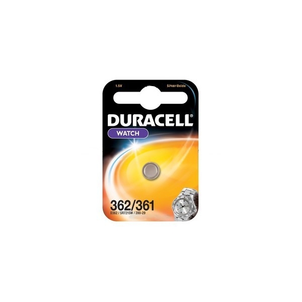 Pile de montre 362 DURACELL - Blister de 1 - SR721SW - Oxyde d'argent