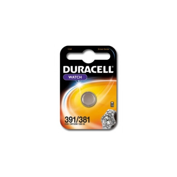 Pile de montre 391/381 DURACELL - Blister de 1 - SR1120SW - Oxyde d'argent