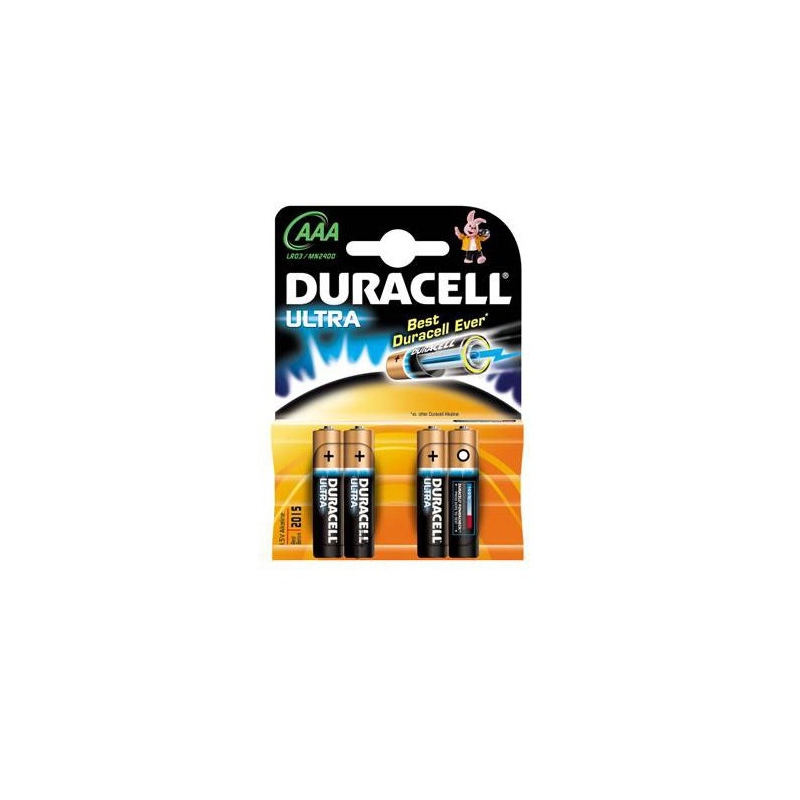 Piles LR03 Ultra M3 DURACELL - Blister de 4 - MN2400 - AAA - Alcaline -  PILES 974