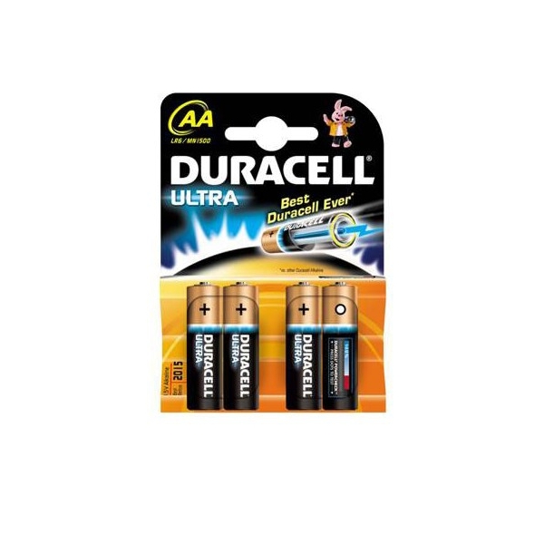 Piles LR06 Ultra M3 DURACELL - Blister de 4 - MN1500 - AA - Alcaline