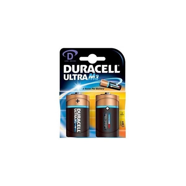 Piles LR20 Ultra DURACELL - Blister de 2 - MN1300 - Alcaline