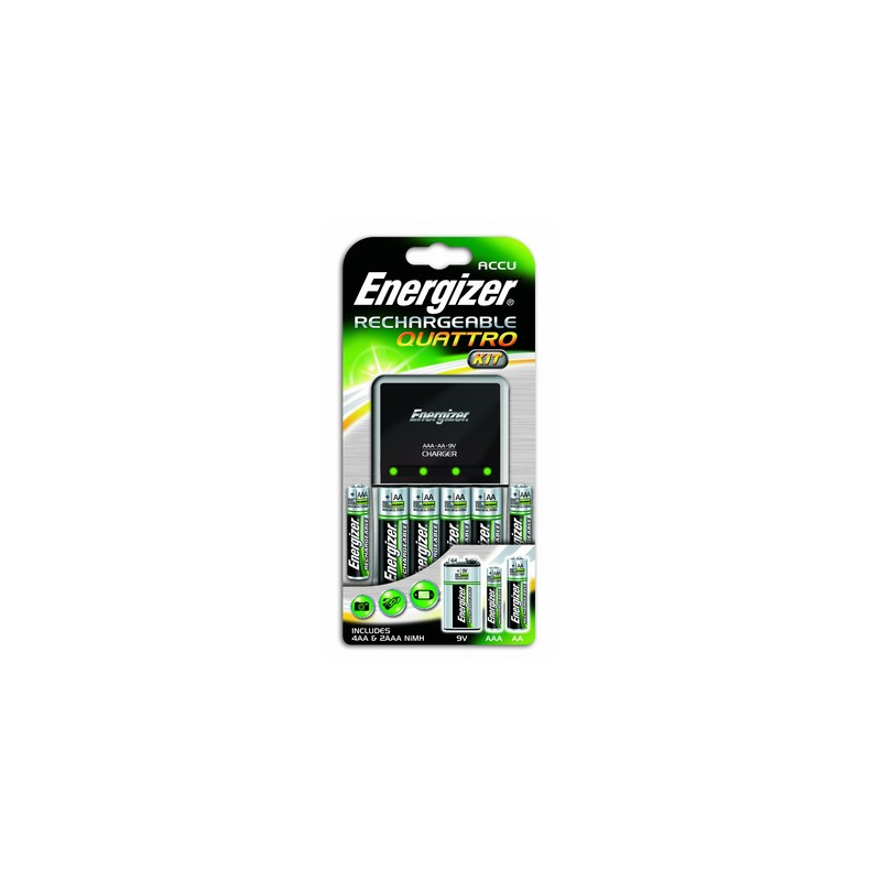 Chargeur Maxi Kit ENERGIZER - 633078 - 4 piles AA 2000 mAh et 2 piles AAA  850 mAh incluses - PILES 974