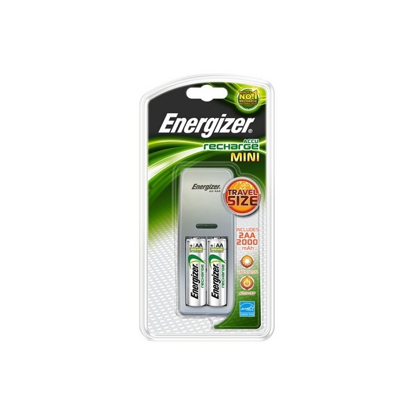 Chargeur Mini ENERGIZER - 2 piles AA 2000 mAh incluses