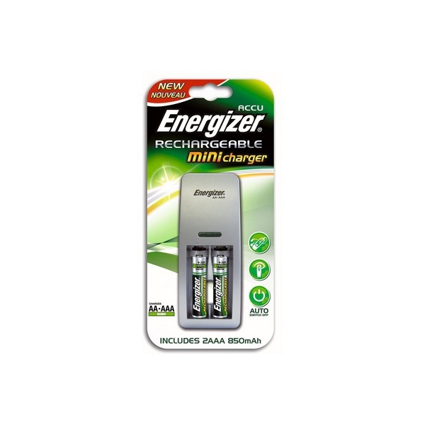 Chargeur Mini ENERGIZER - 2 piles AAA 850 mAh incluses