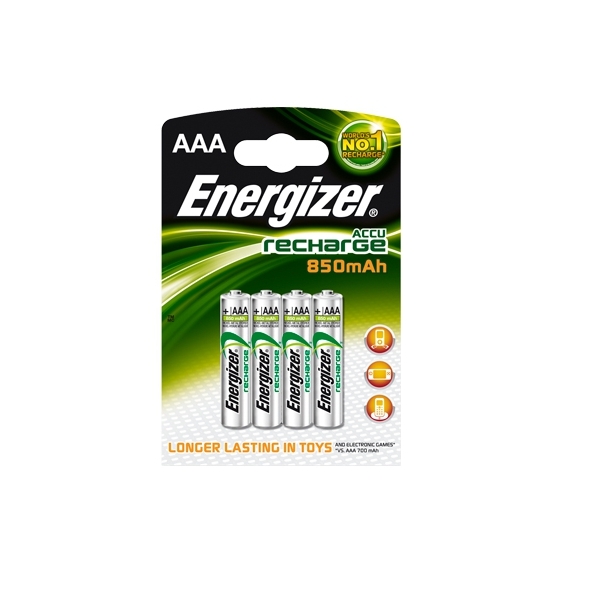 Accus photo HR3 ENERGIZER - Blister de 4 - Ni-Mh - 850 mAh