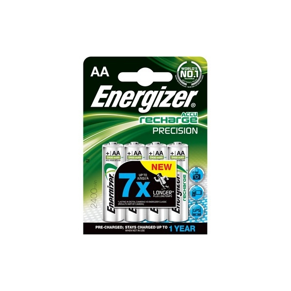 Accus HR6 Precision ENERGIZER - R2U - Blister de 4 - AA - Ni-Mh - 2400 mAh