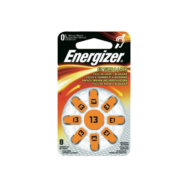 Piles auditives V13 ENERGIZER - Blister de 8 - PR48