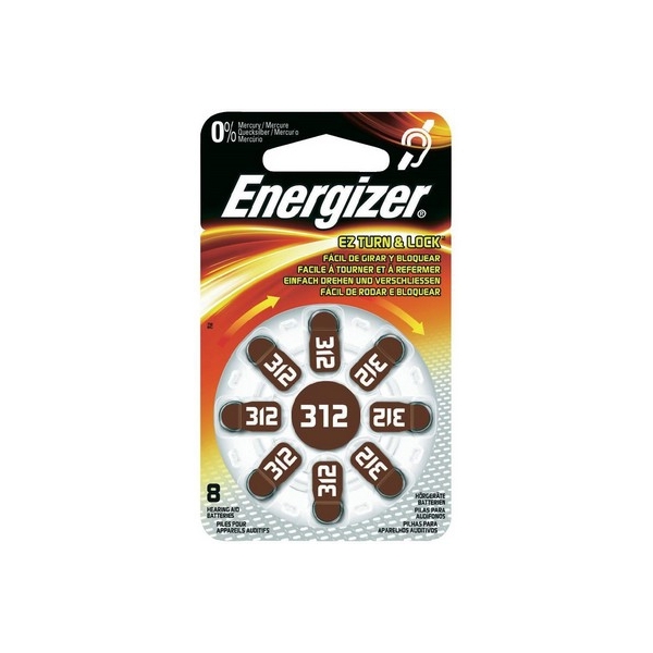 Piles auditives V312 ENERGIZER - Blister de 8 - PR41