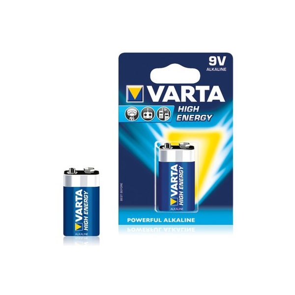 Pile 6LR61 High Energy VARTA - Blister  de 1 - Alcaline