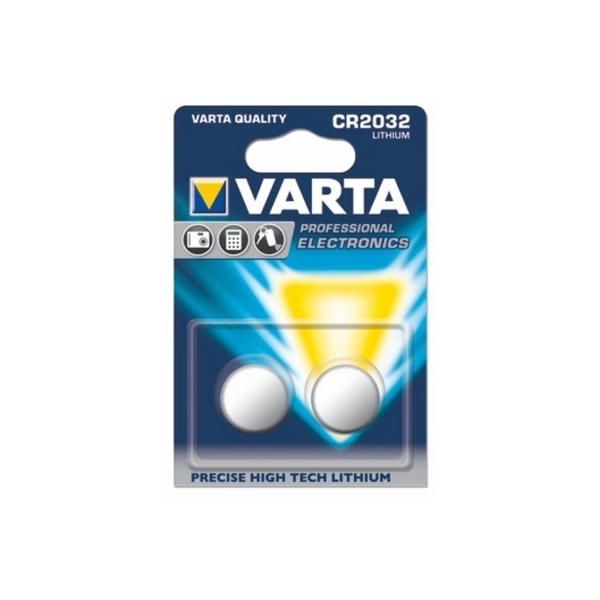 Piles électroniques CR2032 VARTA - Blister de 2 - Lithium 3V