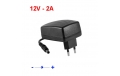 Chargeur secteur 12 V - 2A - jack 5,5mm / 2,5mm - Noir