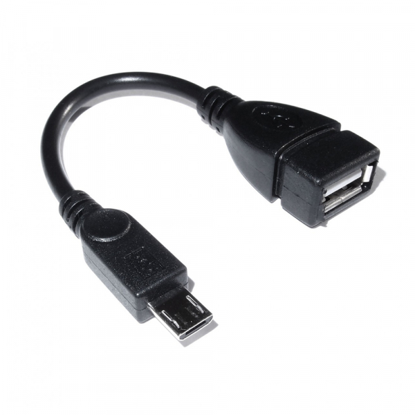 Câble adaptateur USB OTG femelle / Micro USB mâle - Noir