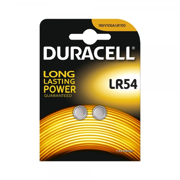 Piles LR54 DURACELL - Blister de 2 - AG10 - PILES 974