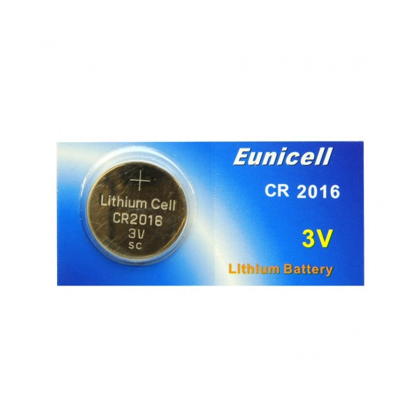Pile électronique CR2016 EUNICELL - Blister de 1 - Lithium 3V