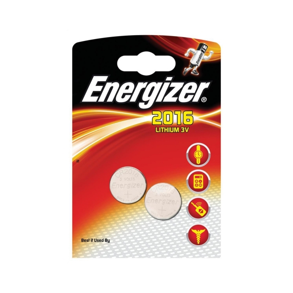 Piles électroniques CR2016 ENERGIZER - Blister de 2 - Lithium 3V