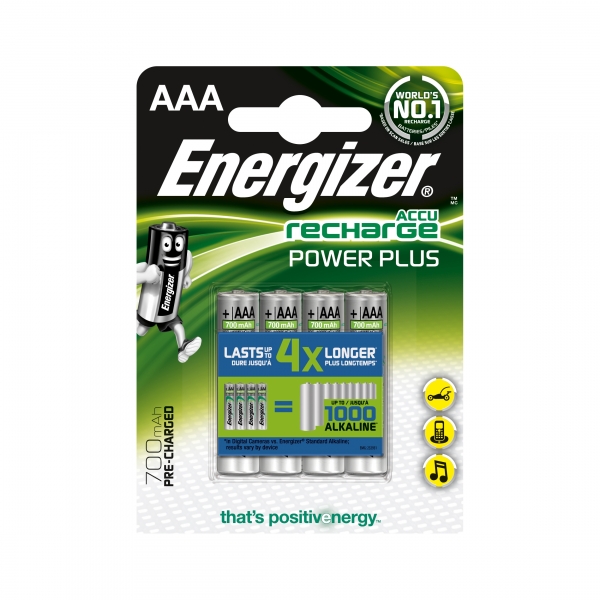 Piles Rechargeables AA / HR6 2000mAh Energizer Power Plus (par 10