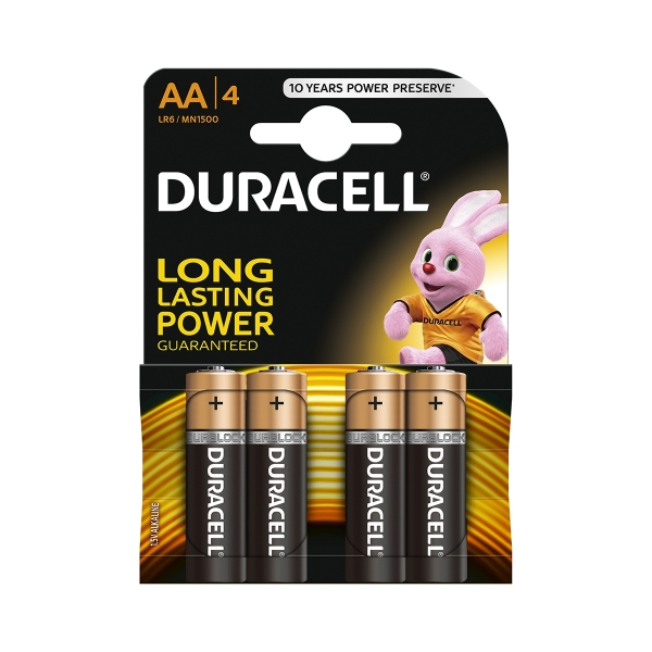 Piles LR06 Basic DURACELL - Blister de 4 - AA - Alcaline