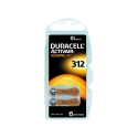 Piles auditives V312 Easytab DURACELL - Blister de 6 - PR41