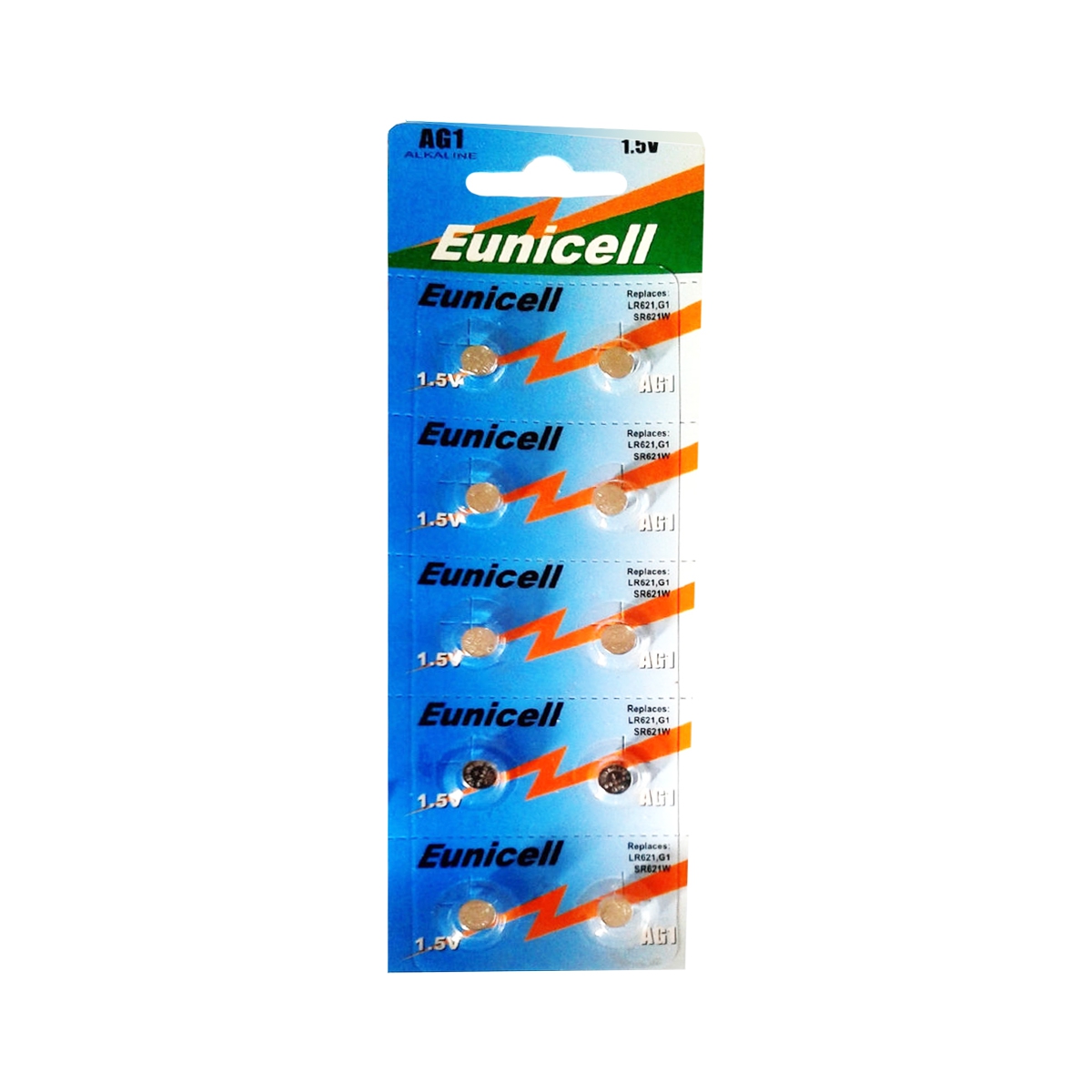 Piles de montre AG1 EUNICELL - Blister de 10 - LR60 / LR621 / SR621 /164 /  364 - Alcaline - PILES 974