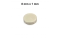 Aimant neodym 8x1 mm