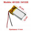 Batterie Li-Po - 3.7V - 80mAh - 401220 / 041220