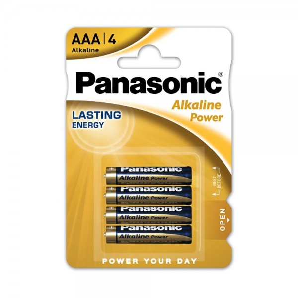 Piles LR03 Alkaline Power PANASONIC - Blister de 4 - AAA - Alcaline