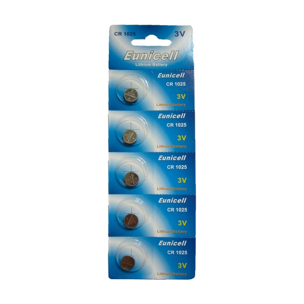 Pile électronique CR1025 EUNICELL - Blister de 5 - Lithium 3V