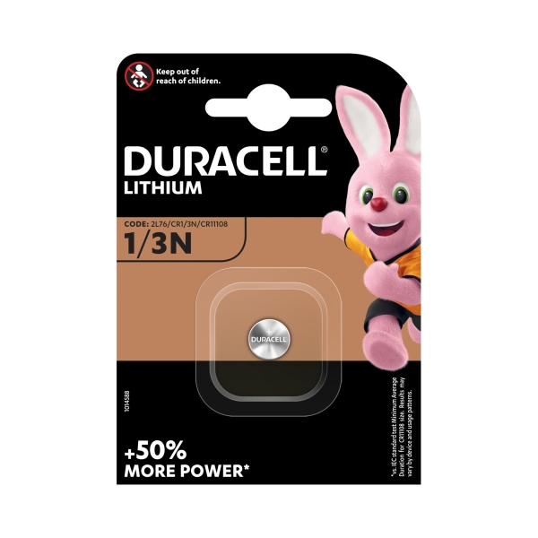 Pile électronique CR1/3N DURACELL - Blister de 1 - CR11108 - DL1/3N