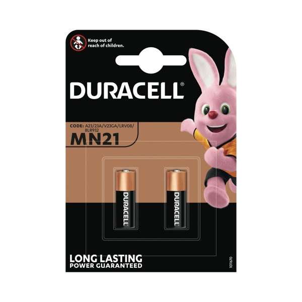 Piles 23A DURACELL - Blister de 2 - MN21 - Alcaline 12V