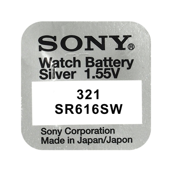 Pile de montre 321 SONY - Blister de 1 - SR65 - Oxyde d'argent