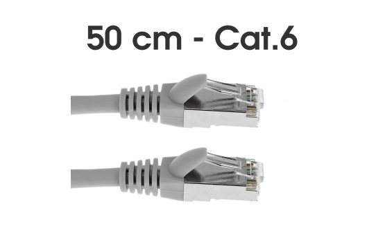 Câble Ethernet RJ45 - 50cm - Cat.6 - Gris - PILES 974