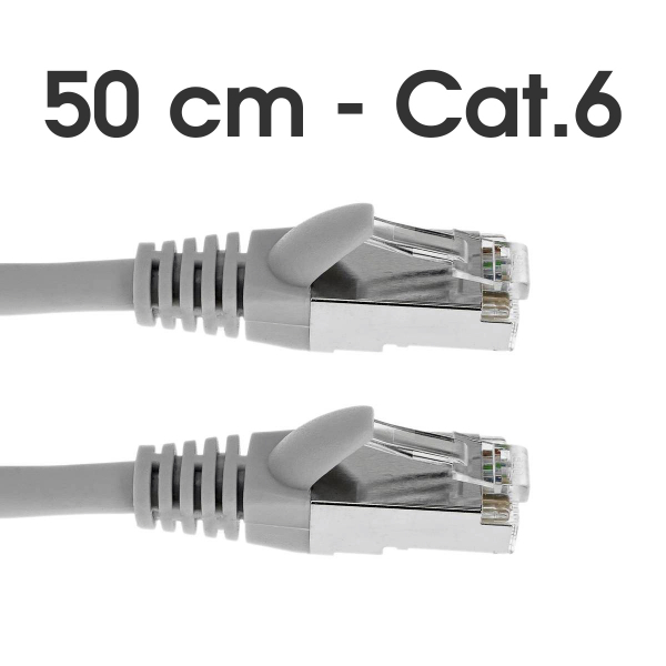 Câble Ethernet RJ45 - 50cm - Cat.6 - Gris