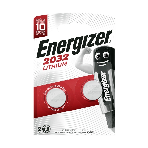 Piles électroniques CR2032 ENERGIZER - Blister de 2 - Lithium 3V