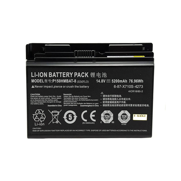 Batterie P150HMBAT-8 / P170HM / 6-87-X510S / 6-87-X710S pour ordinateur CLEVO - 14,8V / 5200 mAh