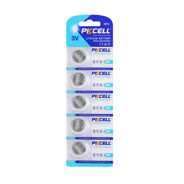 Pile électronique CR1625 PKCELL - Blister de 5 - Lithium 3V