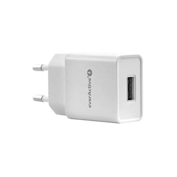 Prise adaptateur secteur USB 1 port EVERACTIVE - SC200 - 5V / 2.4A - Blanc