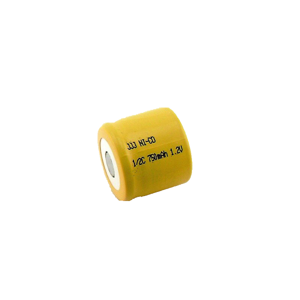 Pile rechargeable 1/2C Ni-Cd - 1.2V / 750mAh