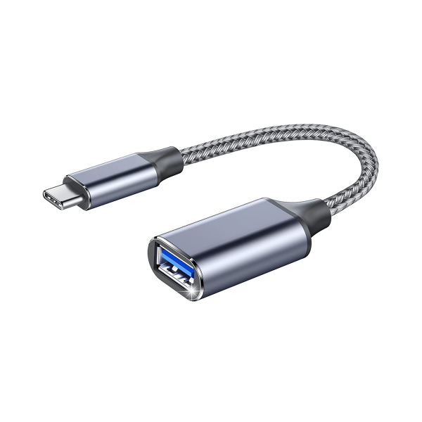 Câble adaptateur USB OTG femelle / USB-C mâle - Gris - PILES 974