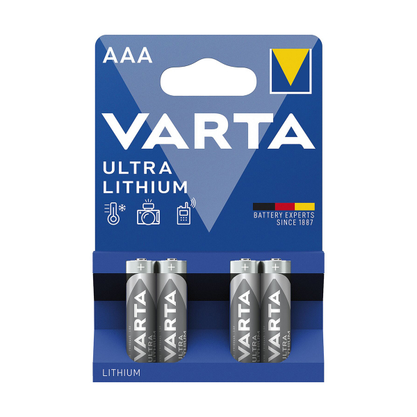 Piles LR03 Ultra VARTA - Blister de 4 - AAA / L92 - Lithium