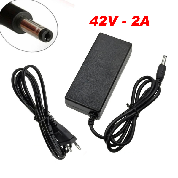 Chargeur de batterie Li-ion pour vélo électrique - 42V 2A - Jack 5.5 x 2.1mm