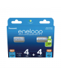 Accus mix HR3+HR6 PANASONIC Eneloop - R2U - Blister de 4 R3/AAA 800 mAh+ 4 R6/AA 2000 mAh - Ni-Mh