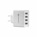 Prise adaptateur secteur USB 4 ports EVERACTIVE - SC400 - 5V / 5A - Blanc