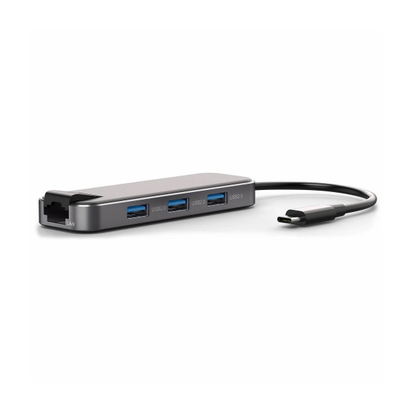 Adaptateur Hub USB-C BLUESTORK  - 6 en 1 - HDMI/LAN/3xUSB2.0/USB-C