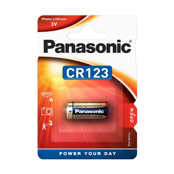 Pile photo CR123A PANASONIC - Blister de 1 - Lithium 3V